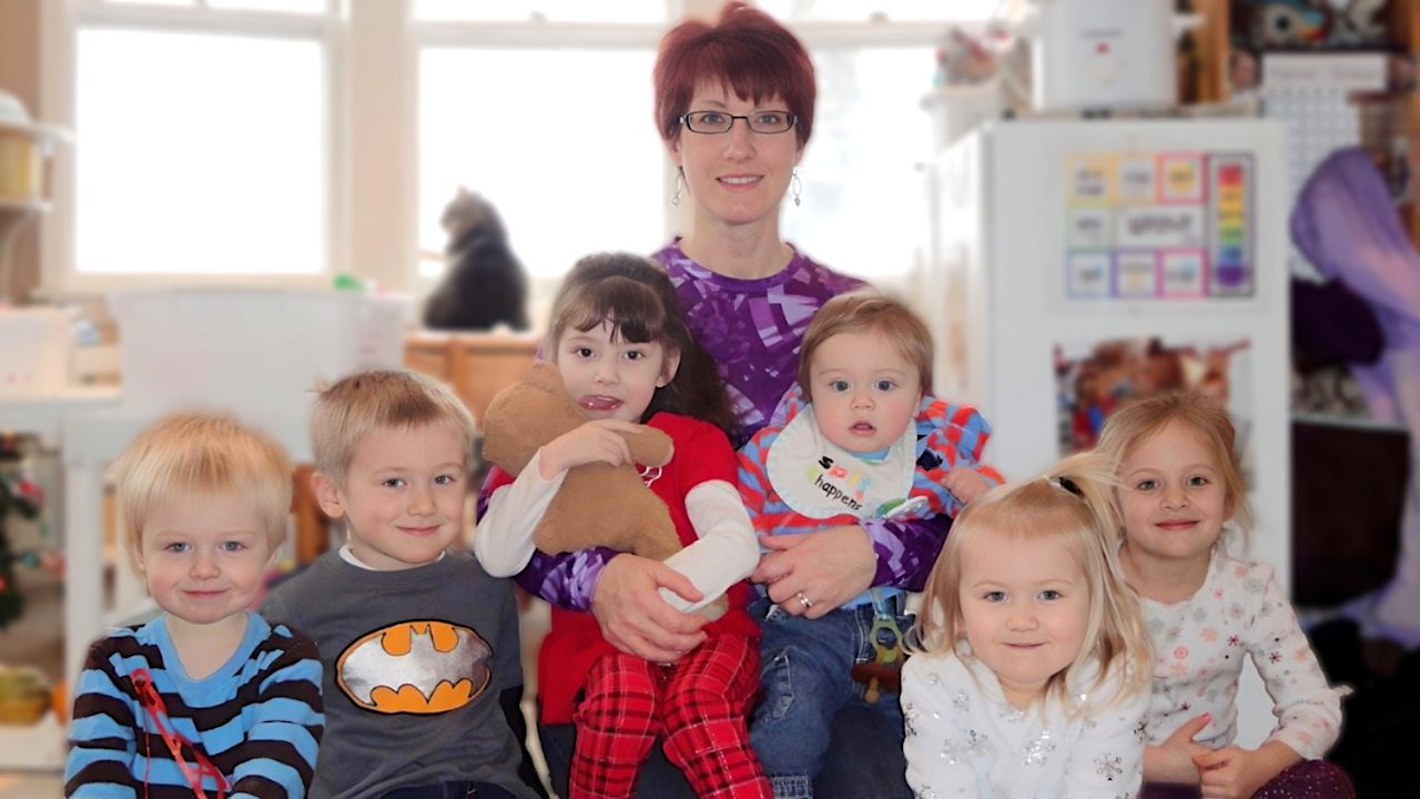 Family Child Care - Amy with Group of Children