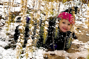 Severe Weather Policy - Child Peeking from Under a Bush in the Winter
